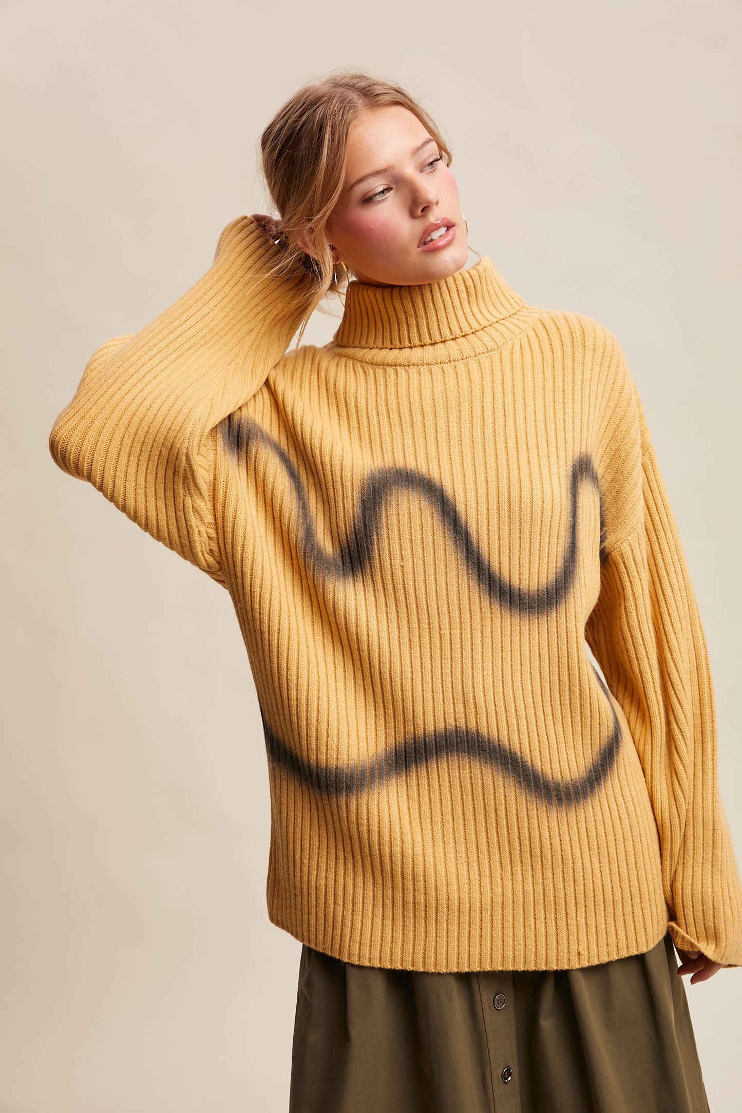 Ribbed Mock Neck Sweater