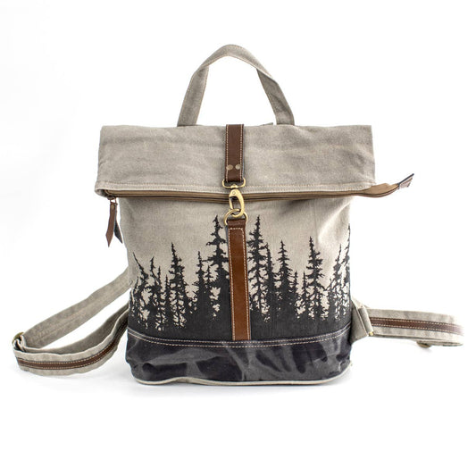 Black Spruce Forrest Recycled Canvas Backpack
