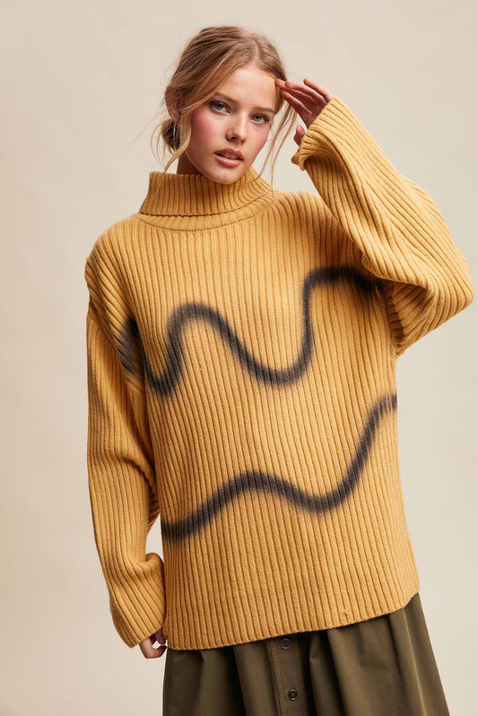 Ribbed Mock Neck Sweater