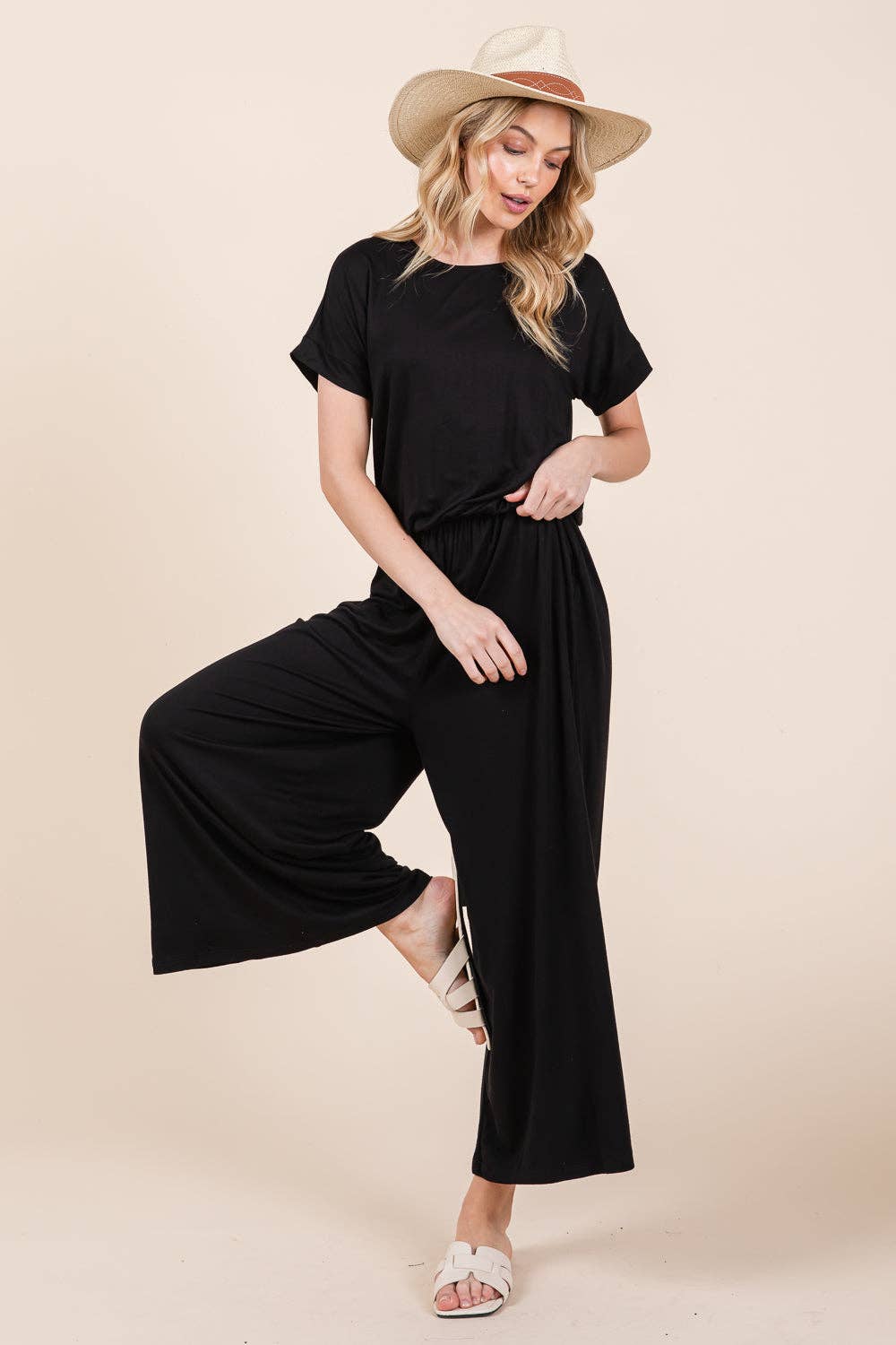 Wide Leg Jumpsuit with Side Pockets