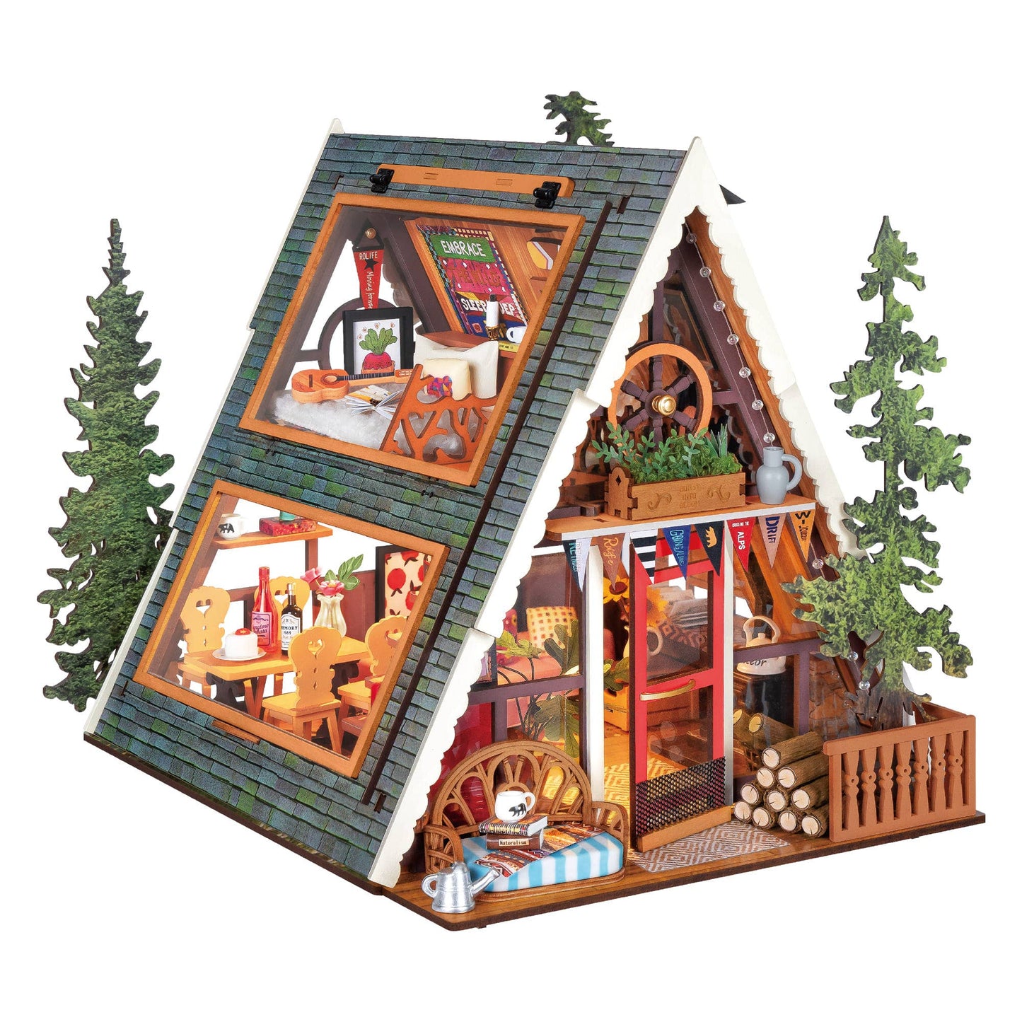 DIY Miniature House Kit: A-Frame Cabin