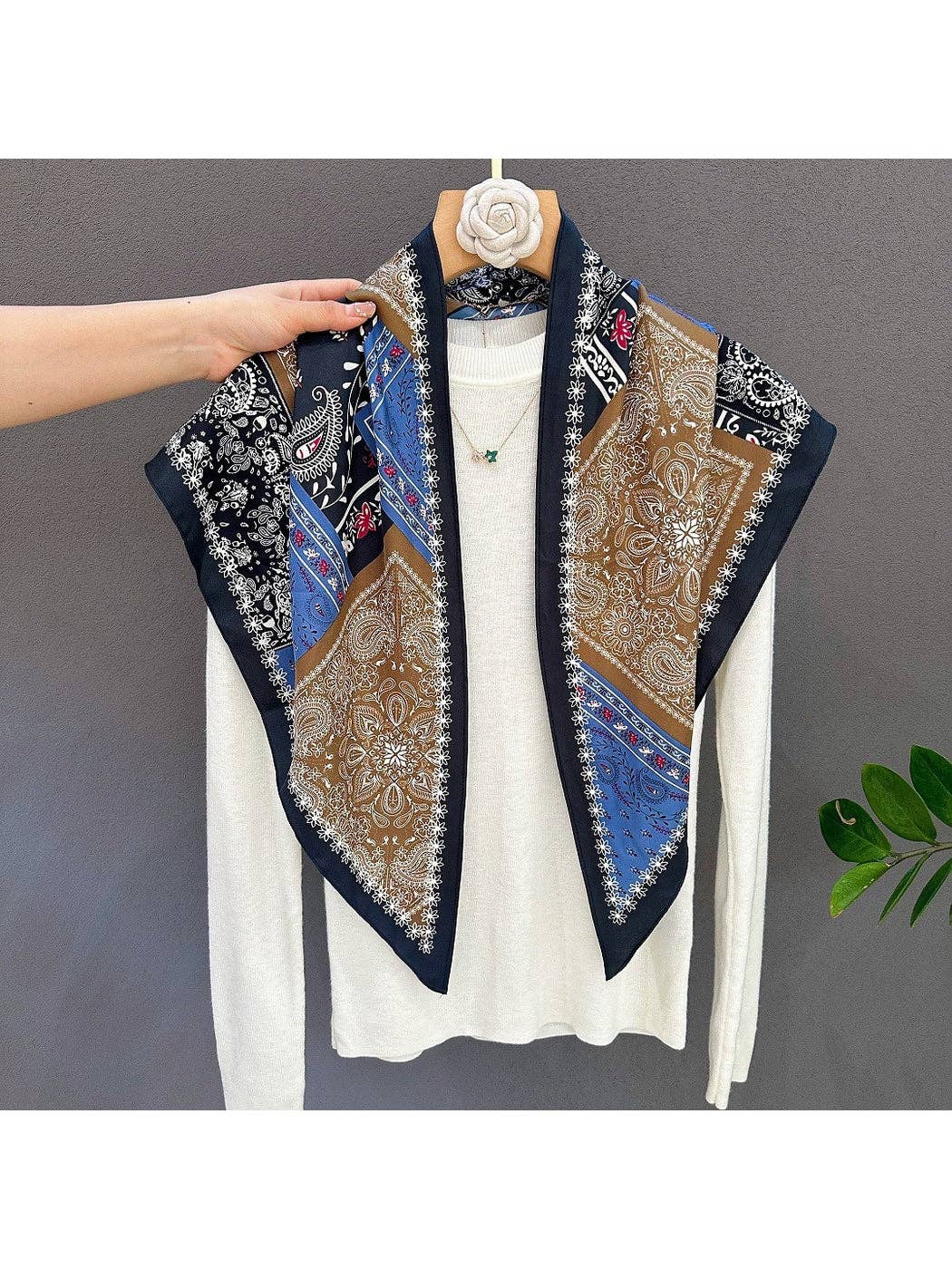 Patchwork Paisley Print Triangle Bandana
