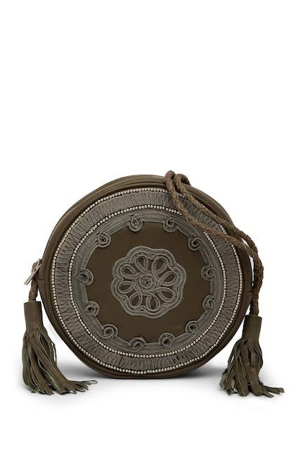Round Leather Boho Bag