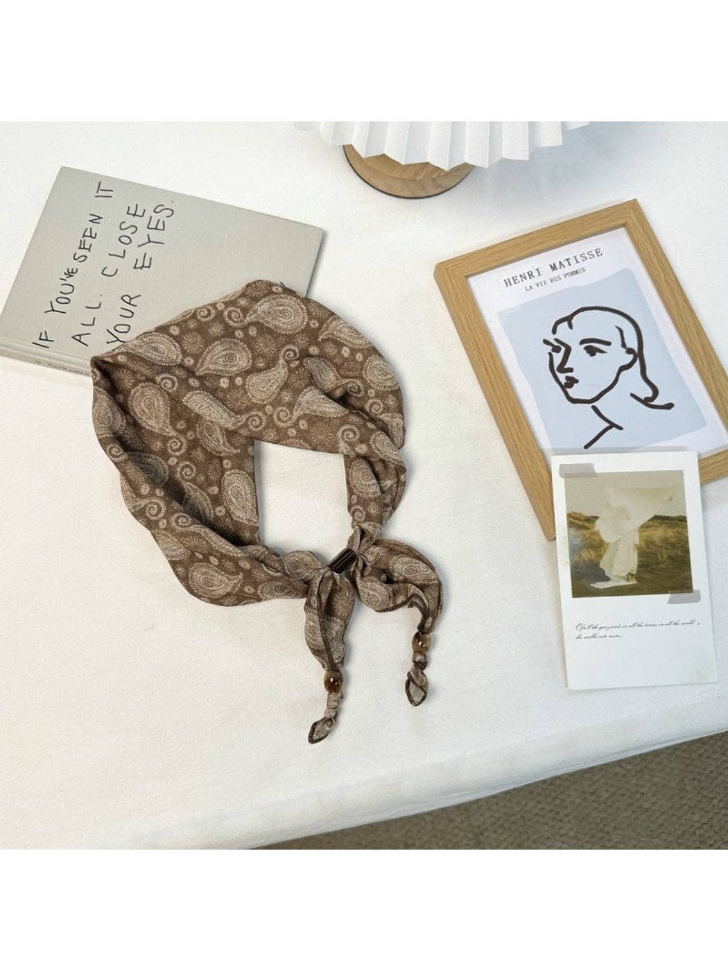 Printed Slim Triangle Scarf