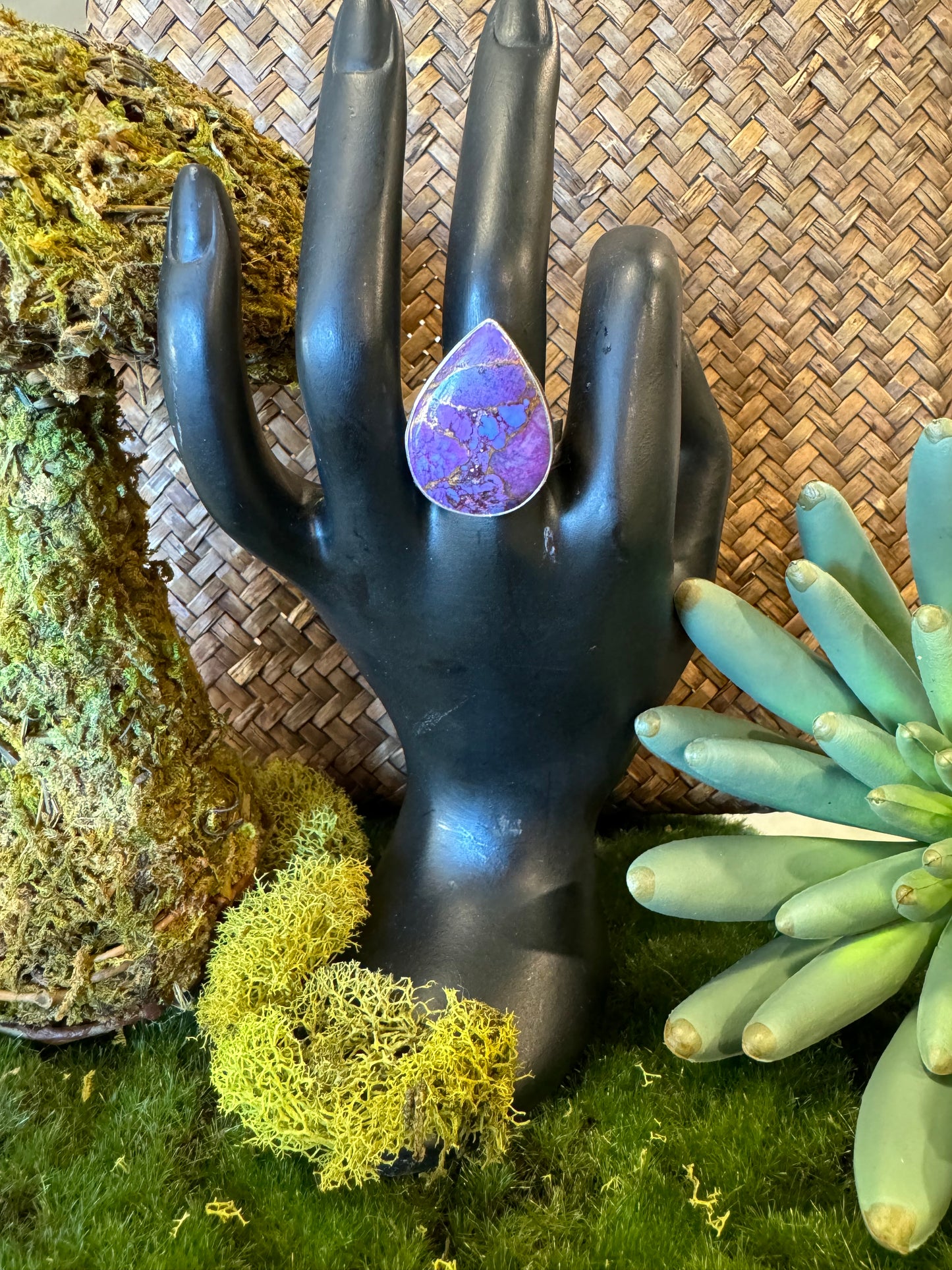 Purple Copper Turquoise Ring | Size 8