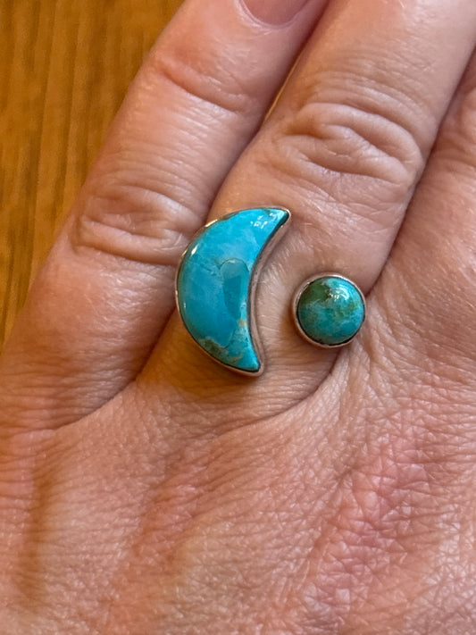 Turquoise Moon Ring | Adj.