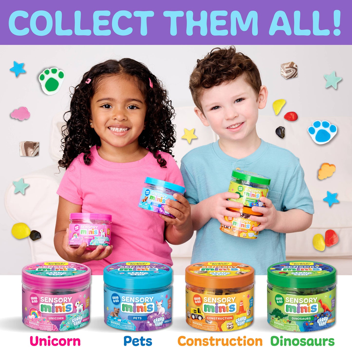 Pets Theme - Sensory Mini Play Kit Jar with Cloud Clay