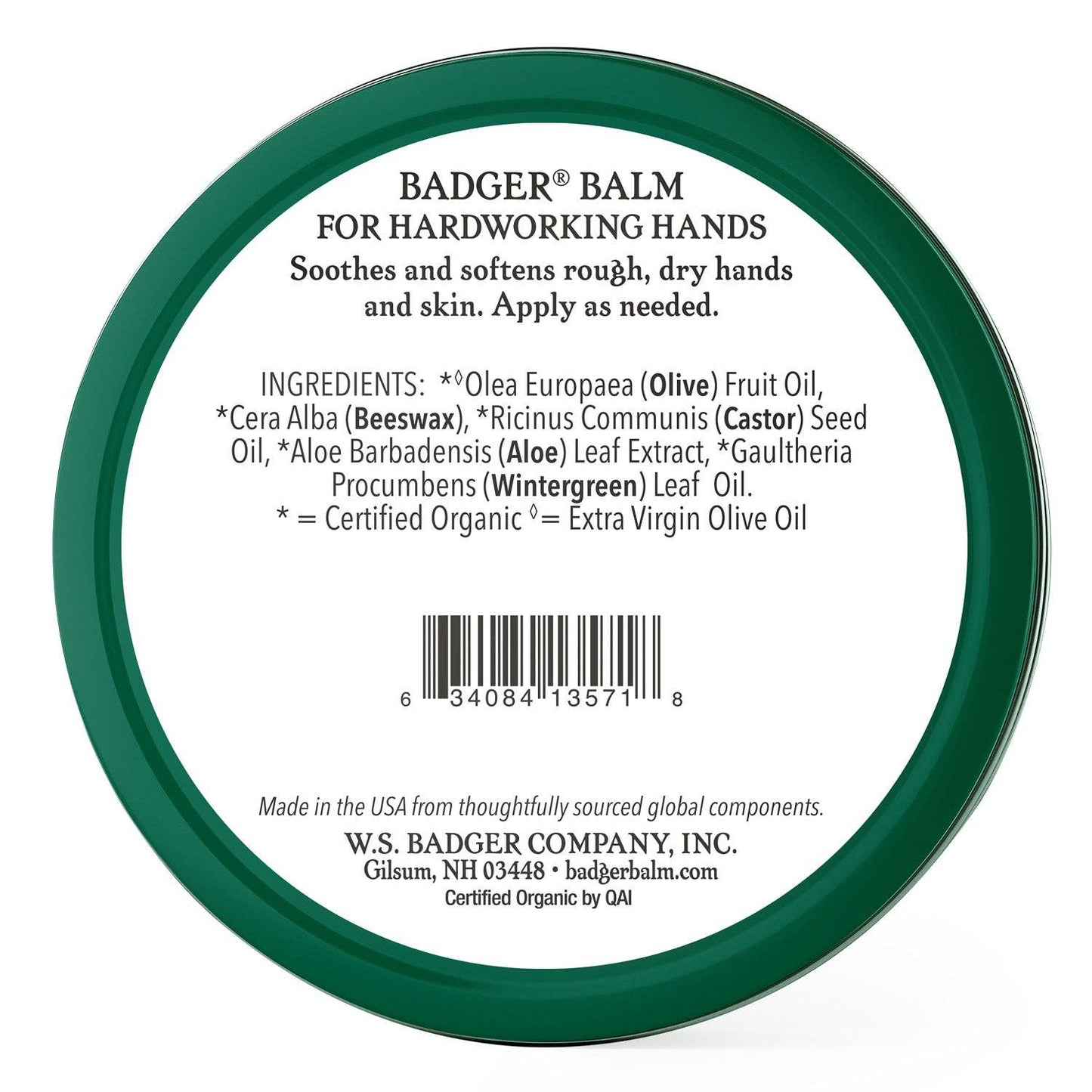 Hard Working Hands Balm, For Dry Cracked Hands - Badger 2oz