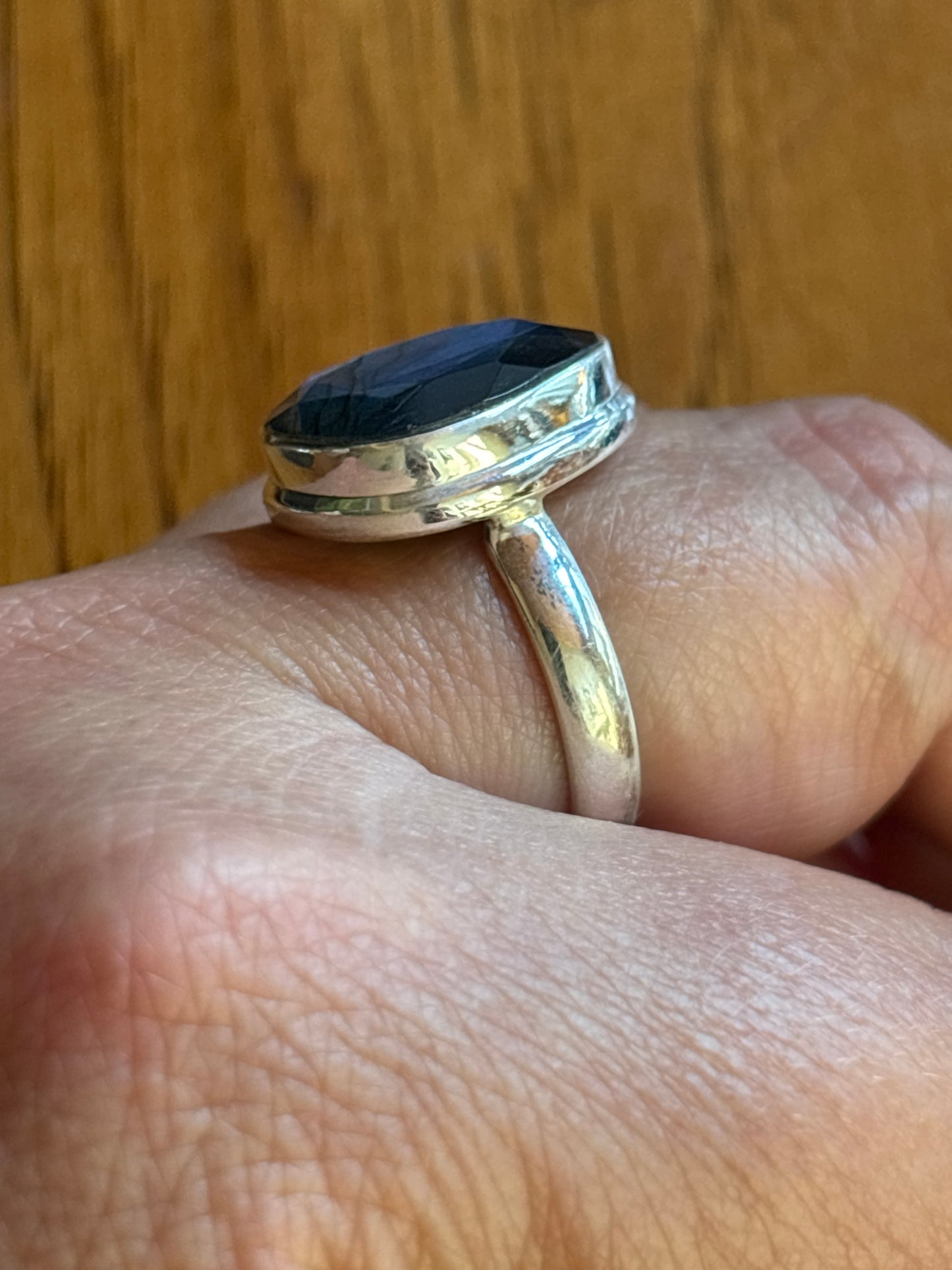 AAA Faceted Labradorite Ring | Size 10