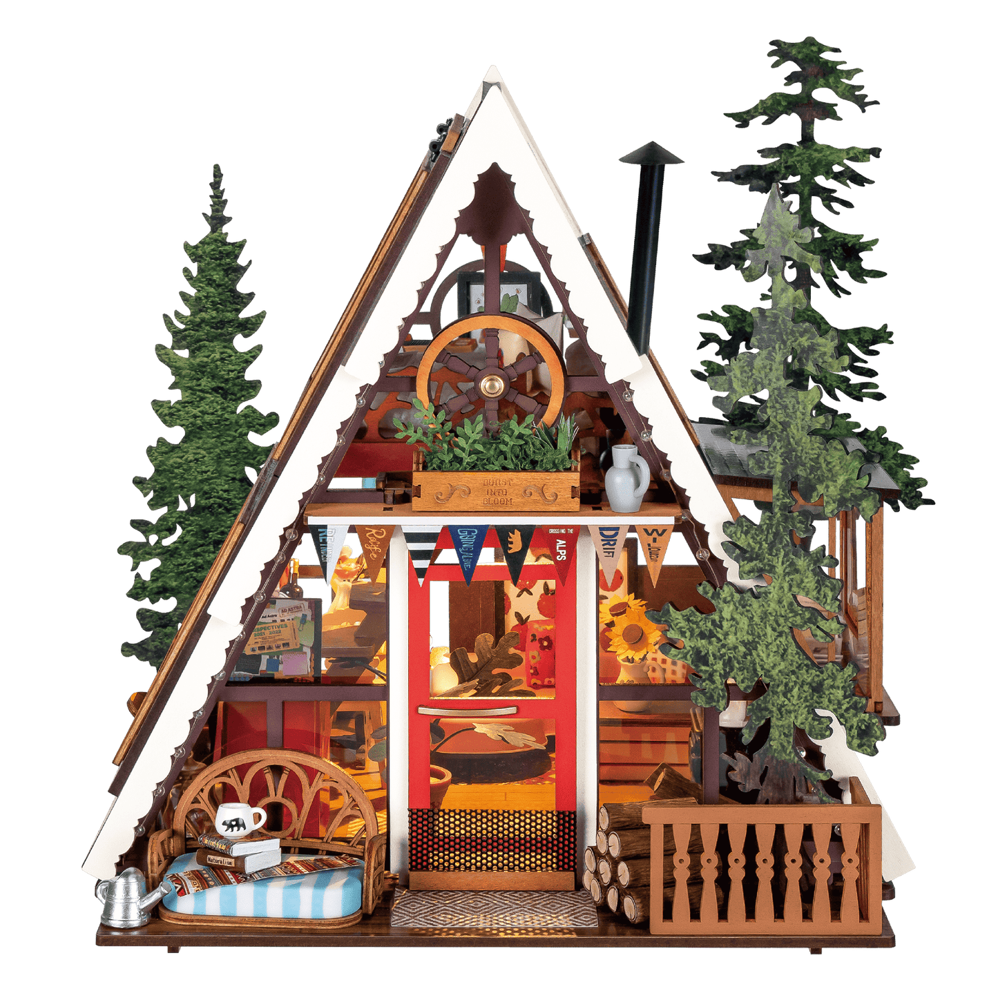 DIY Miniature House Kit: A-Frame Cabin