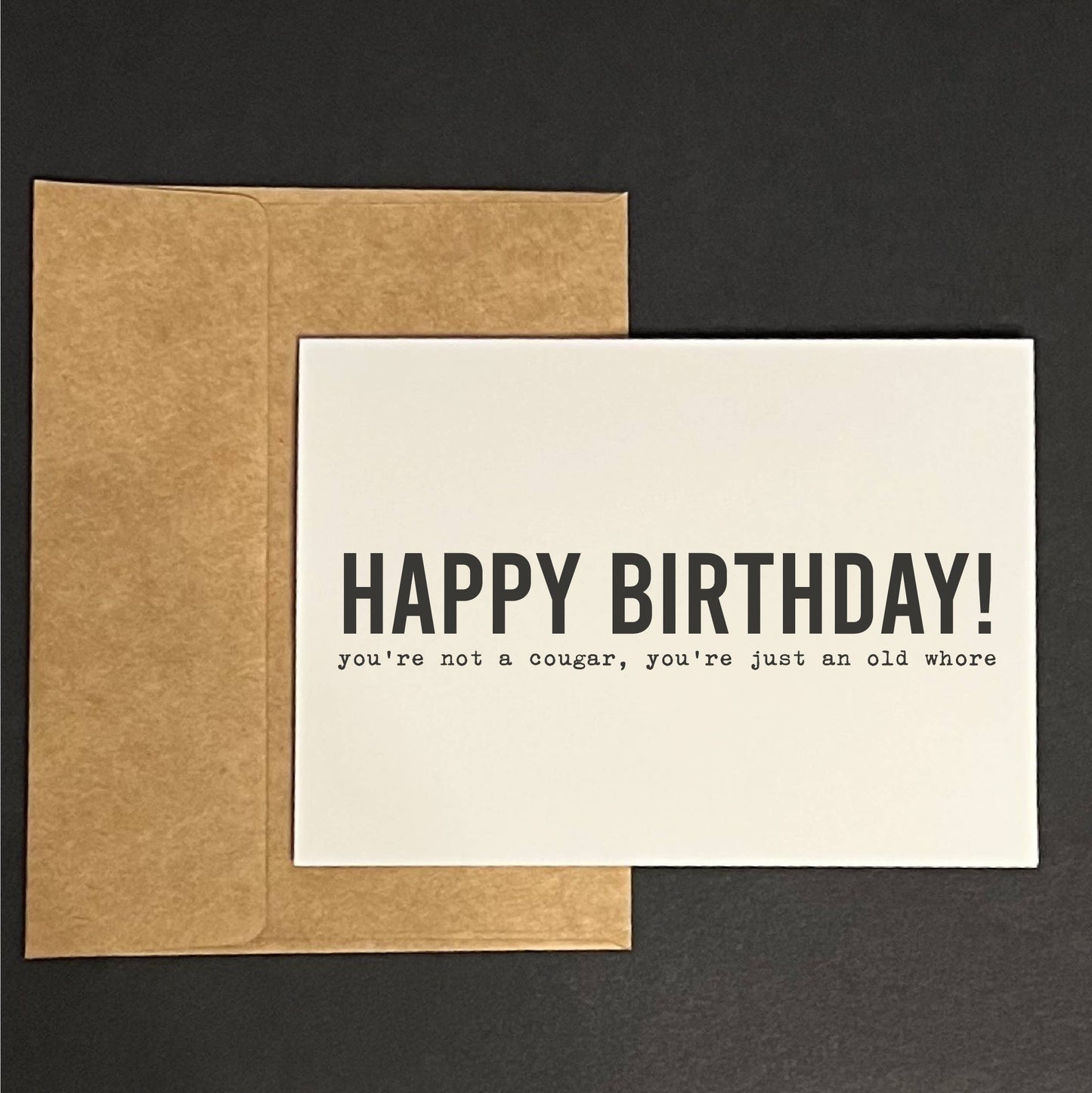 Happy birthday! you're not a cougar - greeting card