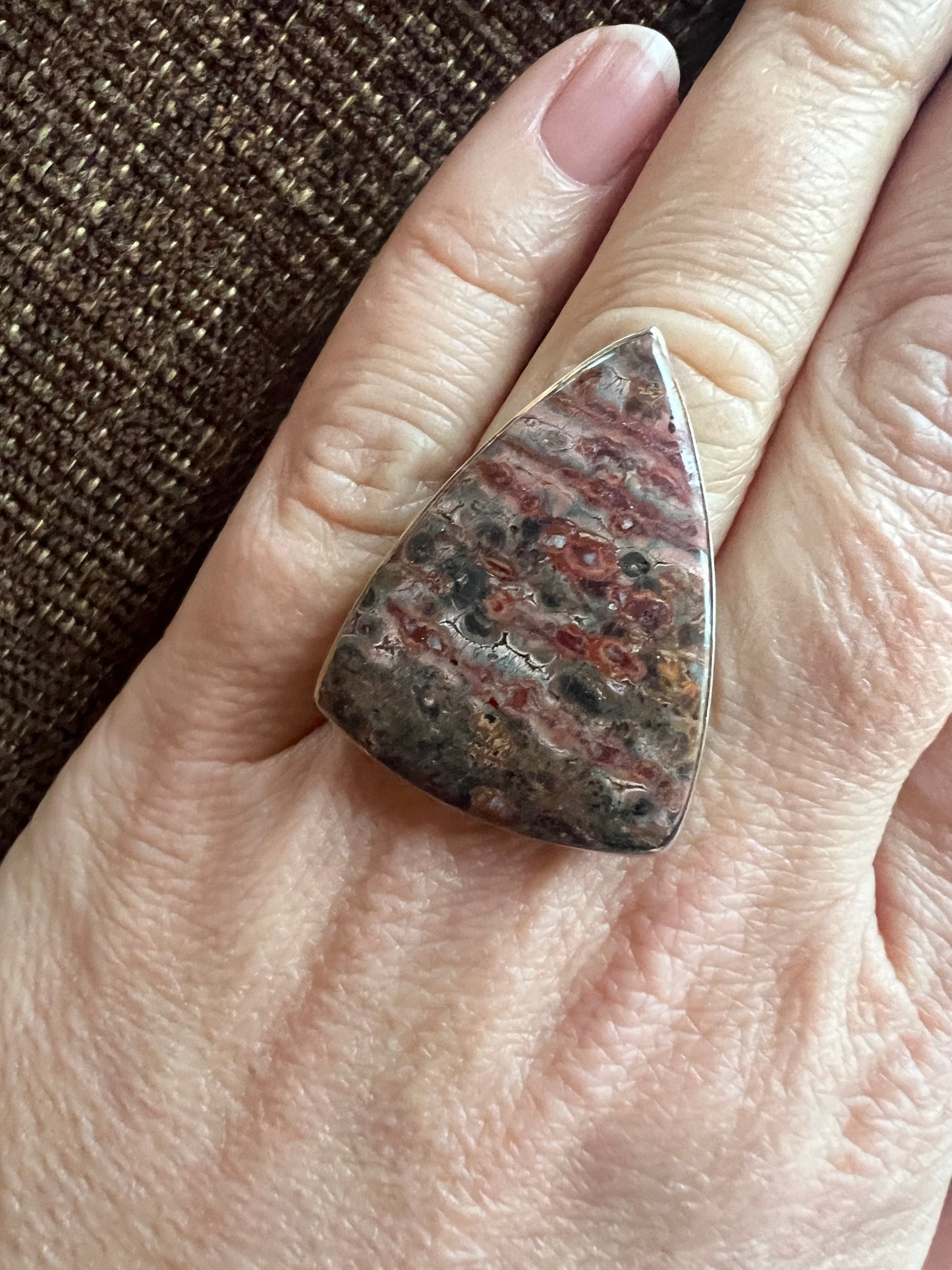 Leopard Skin Jasper Ring | Adjustable