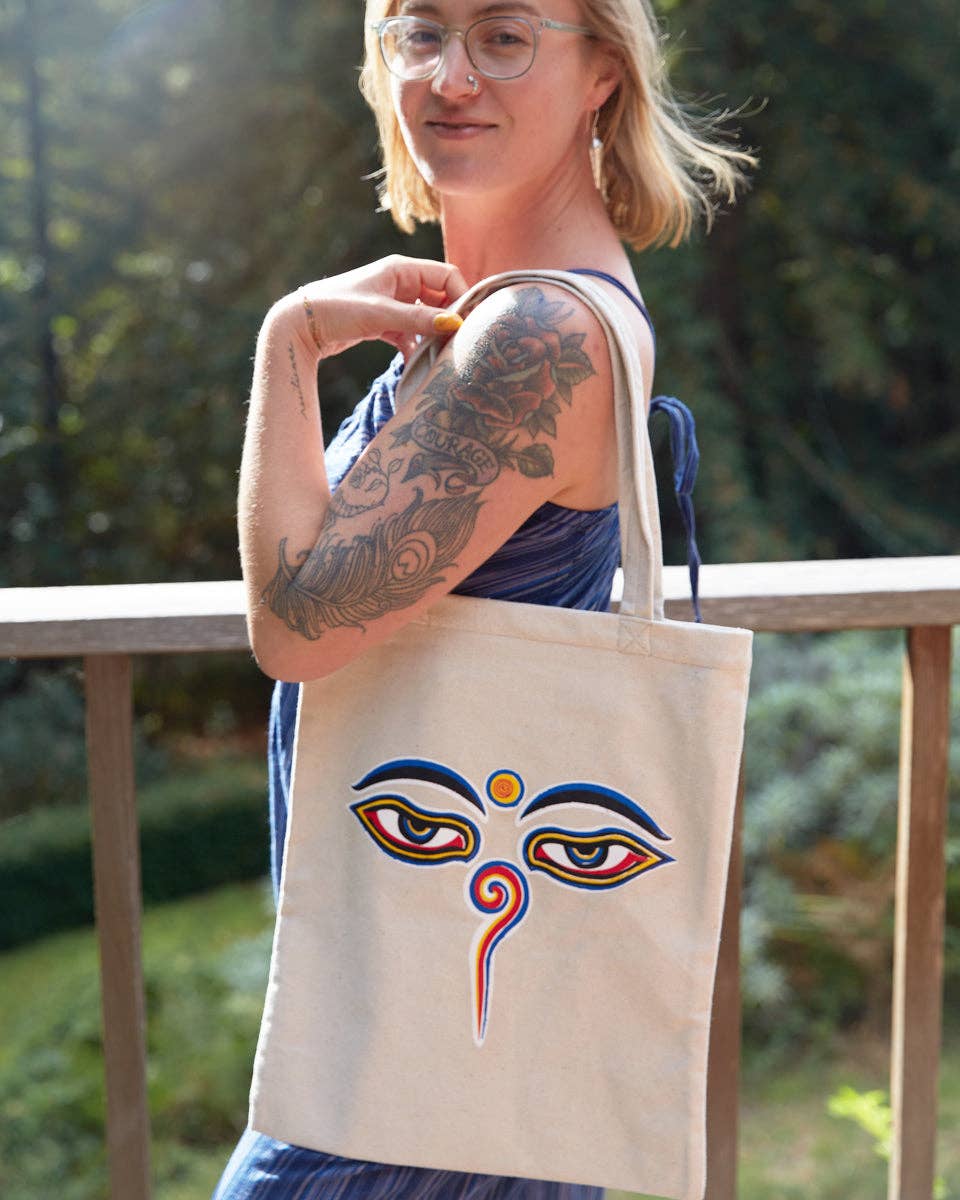 Buddha Eyes Tote Bag