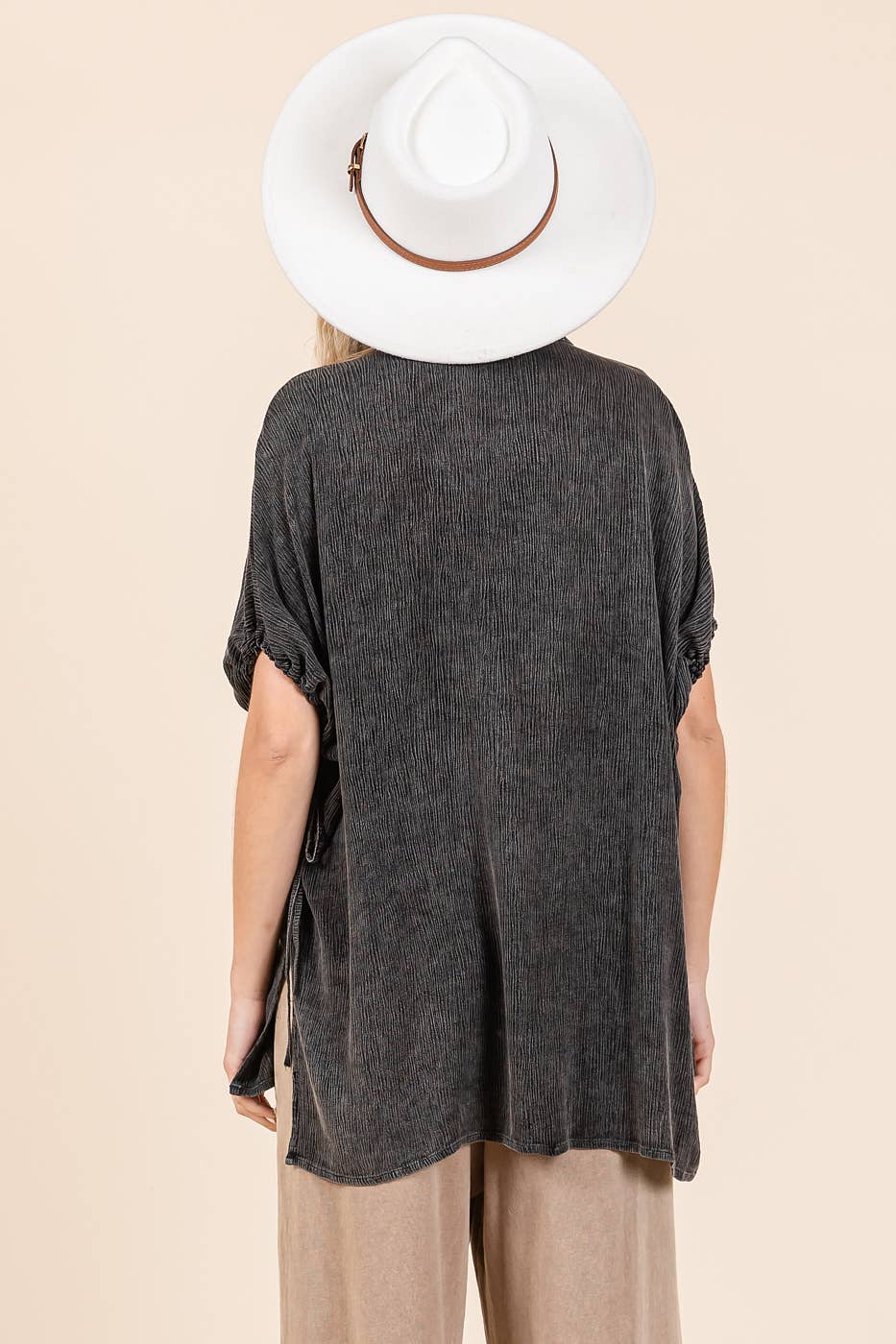 MINERAL WASH LOOSE FIT BUTTON DOWN SHIRT
