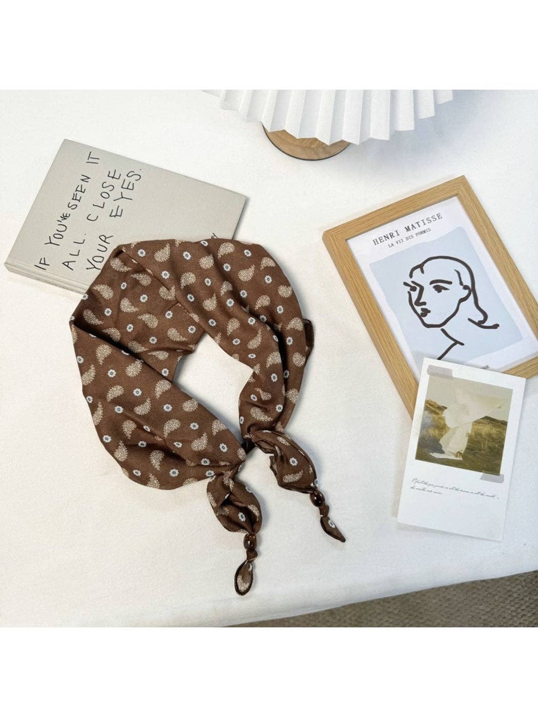 Printed Slim Triangle Scarf