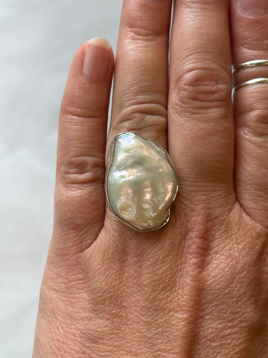 Blistered Pearl Ring | Adjustable