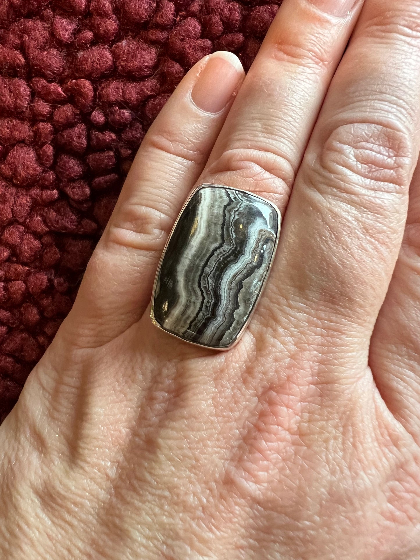 Zebra Calcite Ring | Adjustable