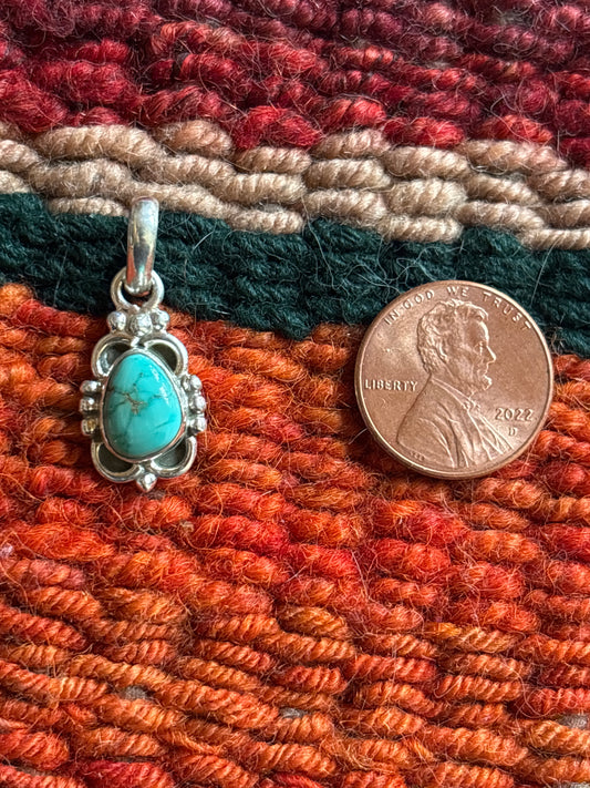Tiny Emerald Valley Turquoise Pendant