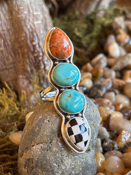 Multi-Stone Crawler Ring | Adjustable