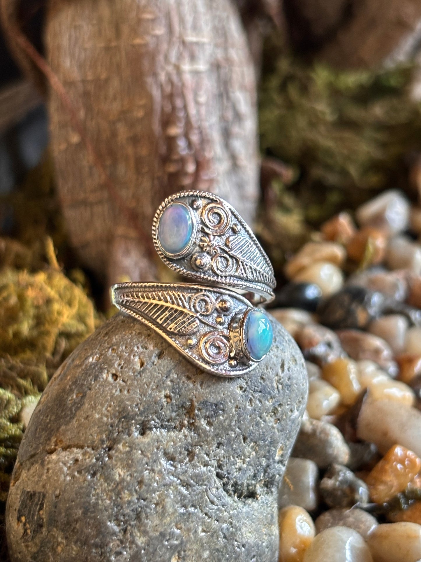 Opalite Bypass Ring | Adjustable