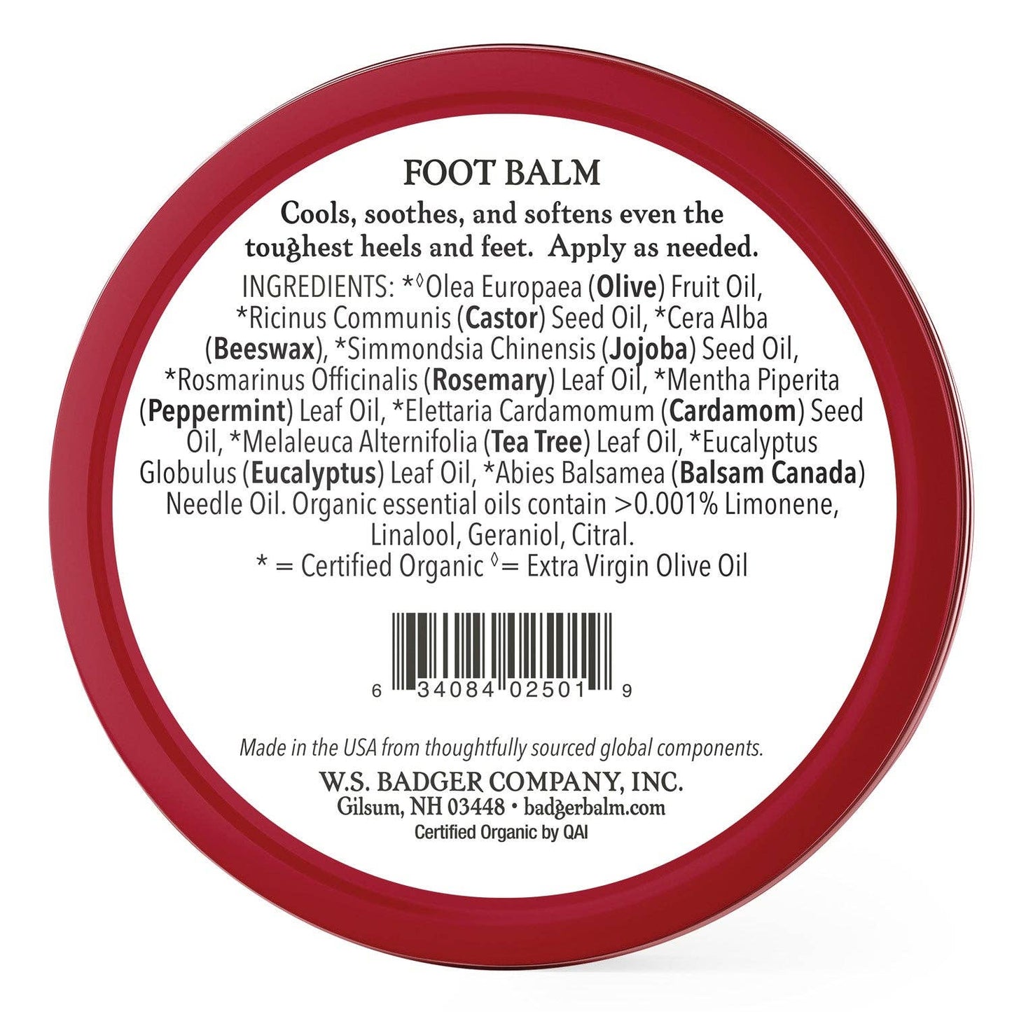 Foot Balm for Dry Cracked Heels and Feet - Badger 2oz