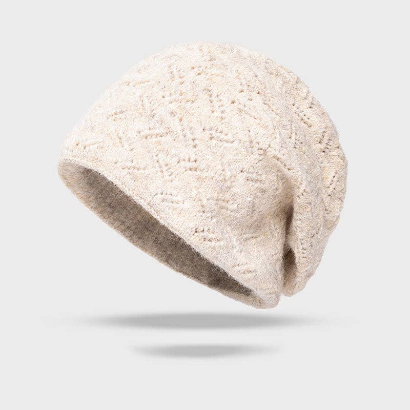 Hollow Out Jacquard Warm Knit Beanie