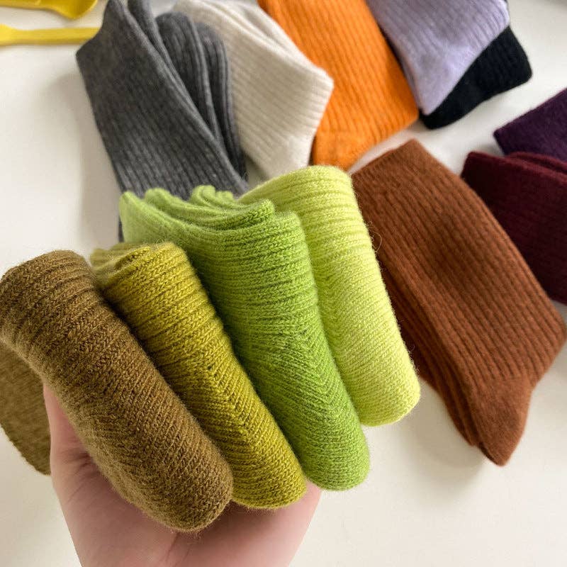 Winter Warm Ribbed Wool-Blend Slouchy Socks