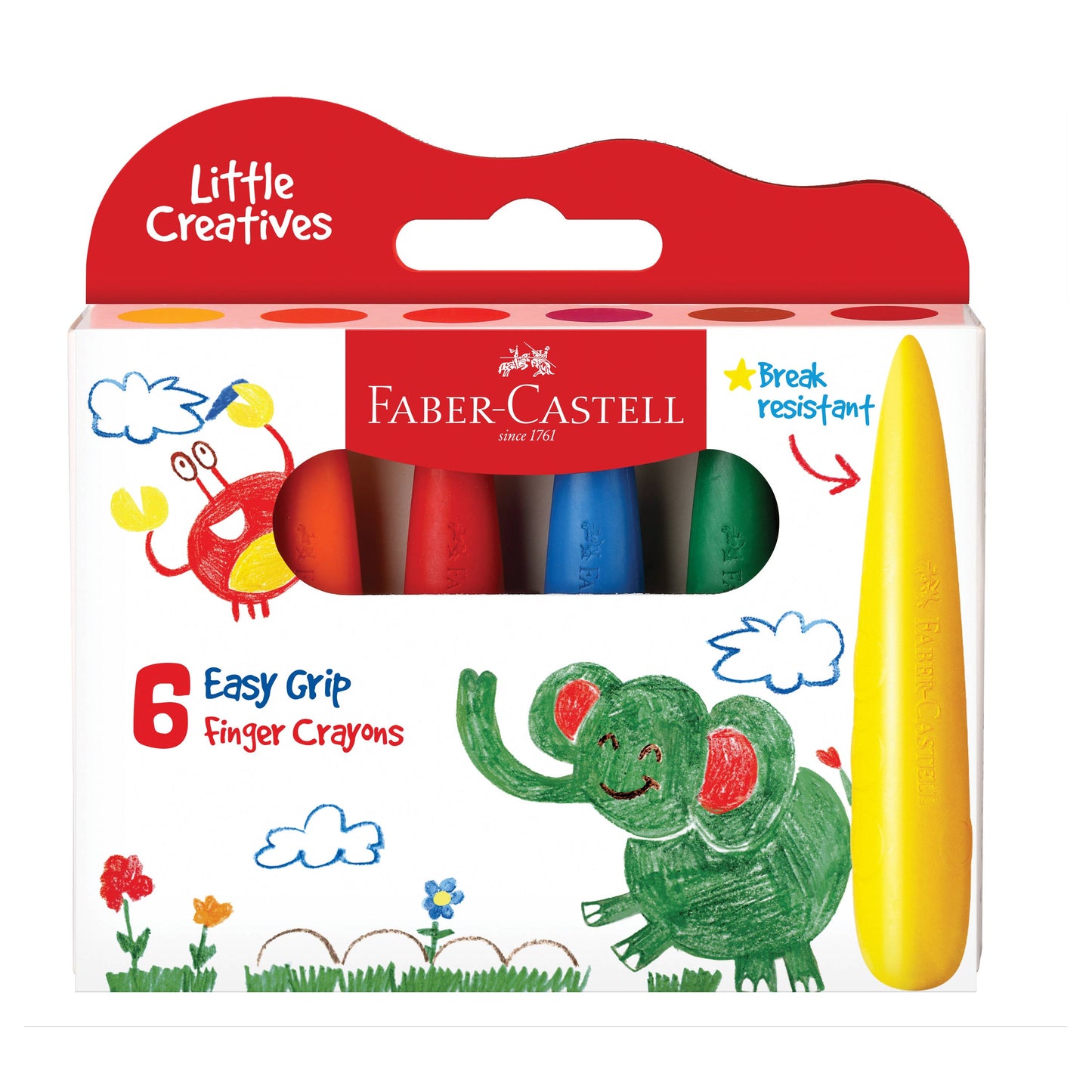 Little Creatives Easy Grasp Finger Crayons Set of 6