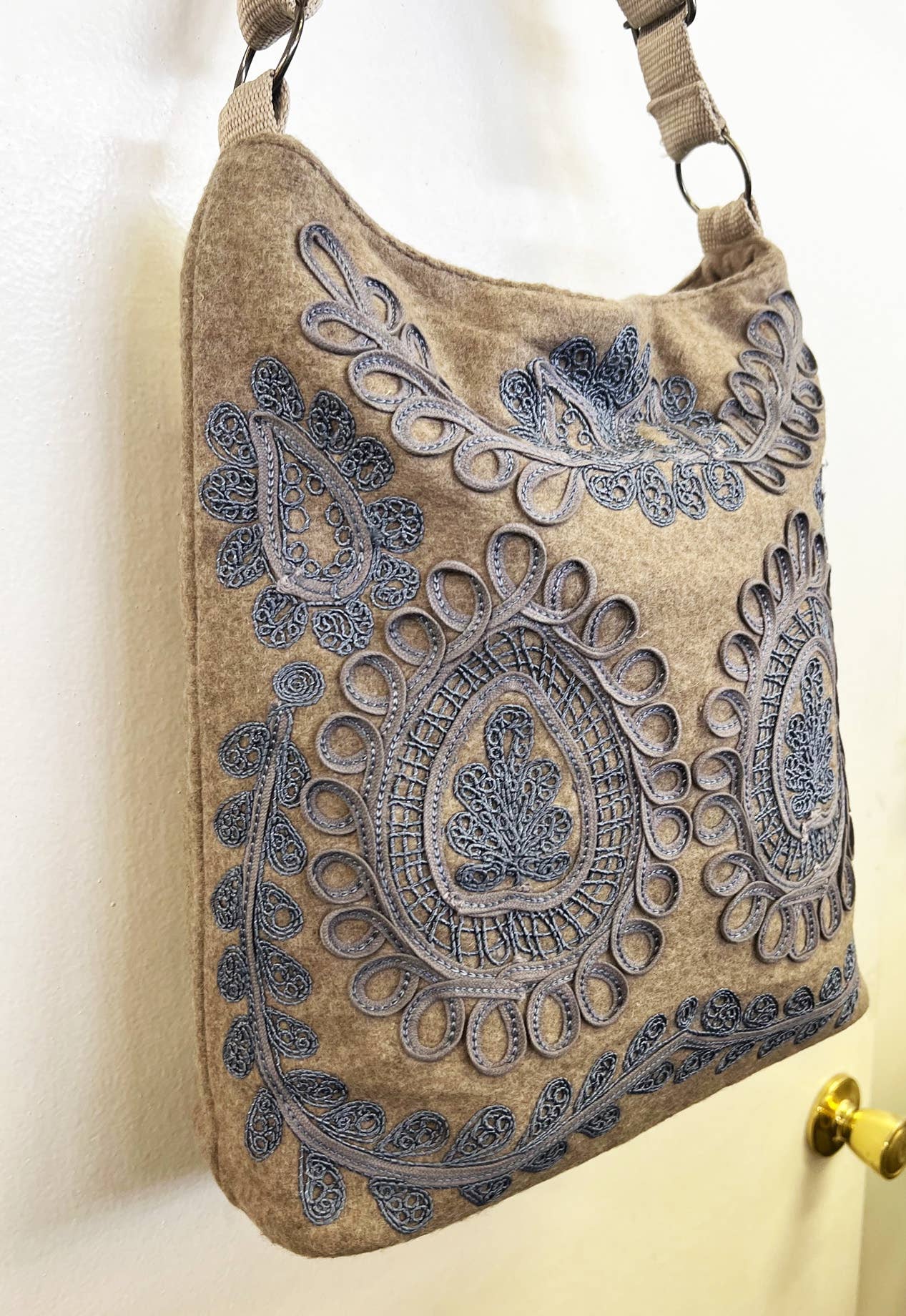 Embroidered Wool Felt Bag