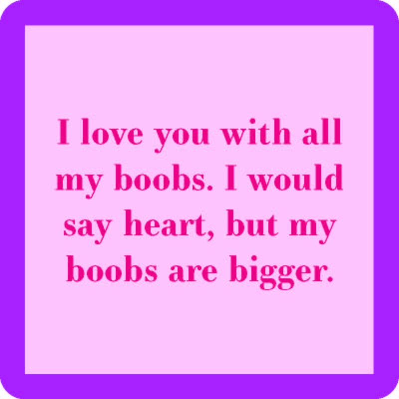COASTER Boobs Are Bigger | Funny Gift | Home Bar Decor
