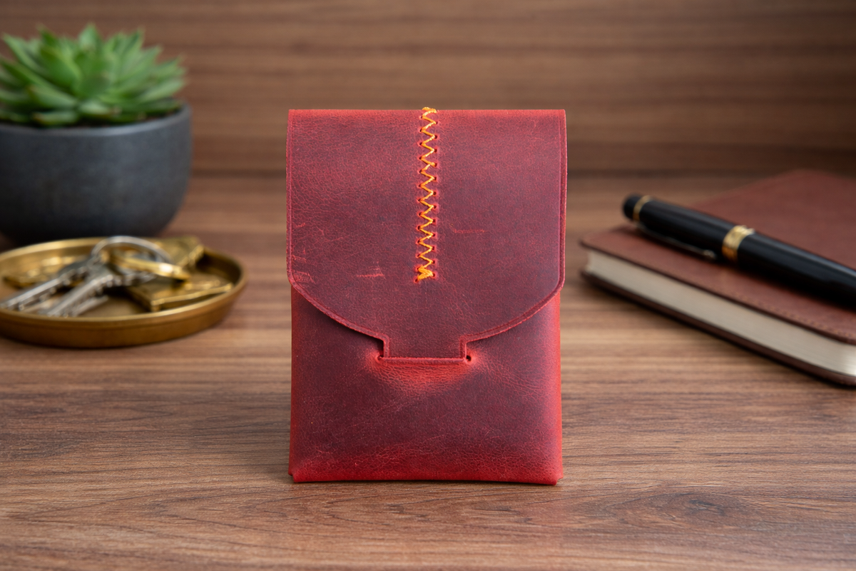 Leather Wallet Slim Handmade Card Holder for Men & Women