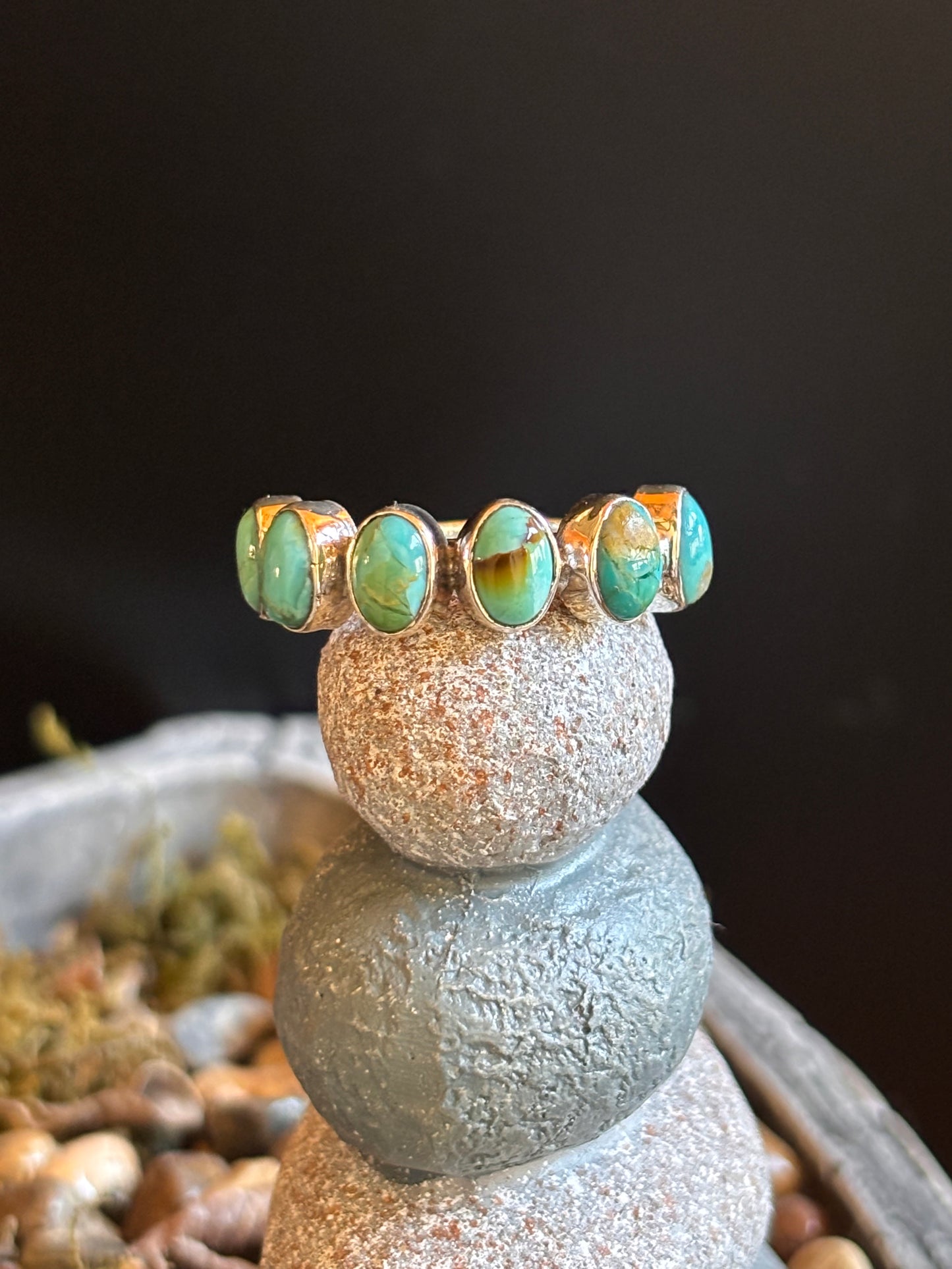 Turquoise Multi-Stone Band Ring | Size 9.25