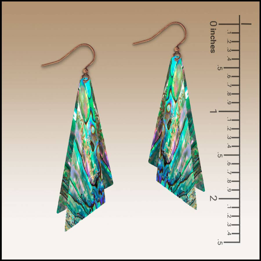 Abalone Waves Wing Multilayer Handmade Earrings