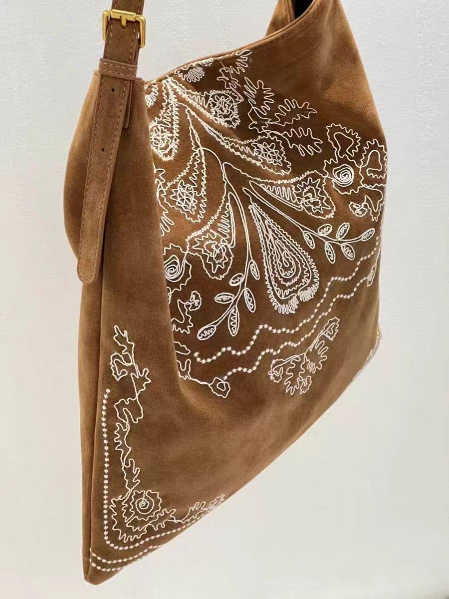 Boho Embroidered Large Capacity Shoulder Bag