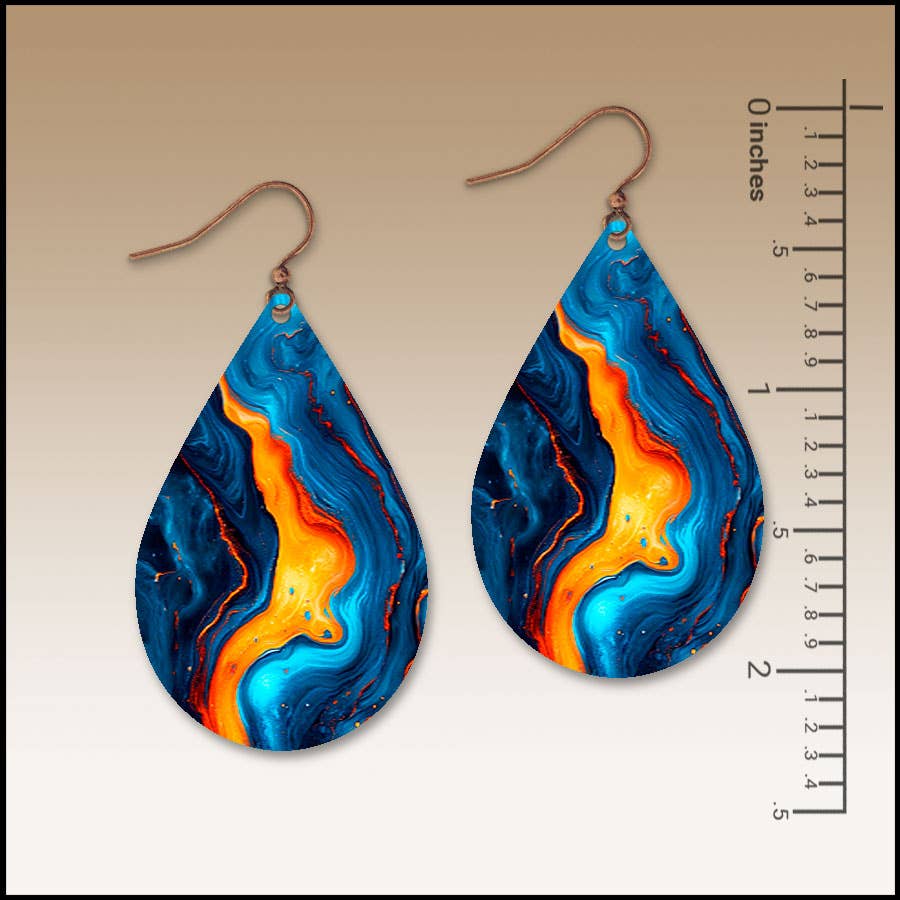 Lava Spill Petal Drop Handmade Earrings