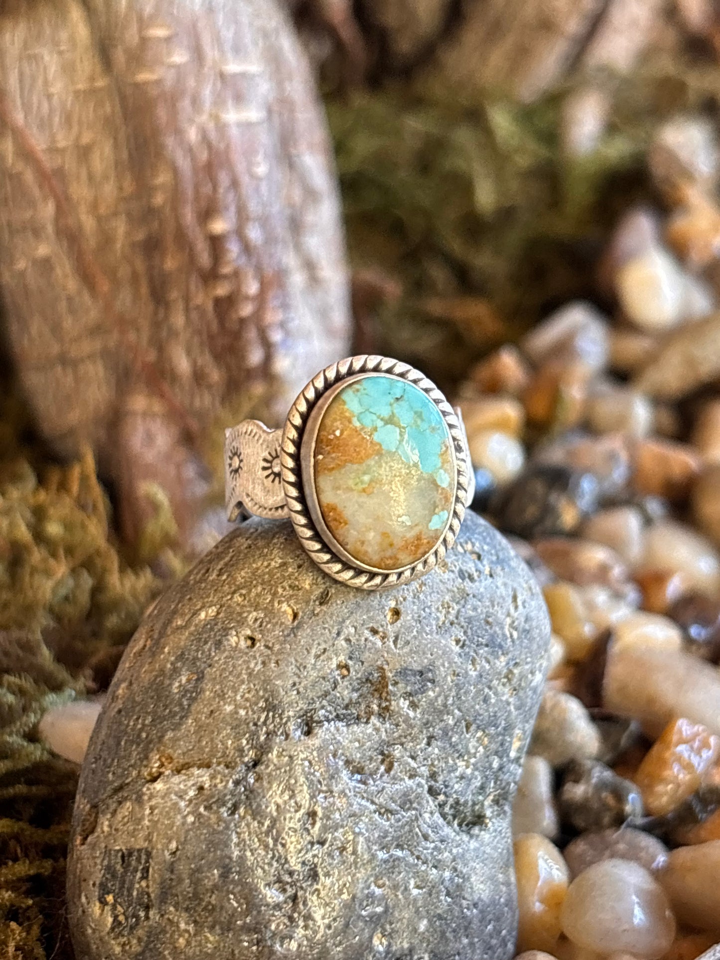 Number 8 Turquoise Ring | Adjustable