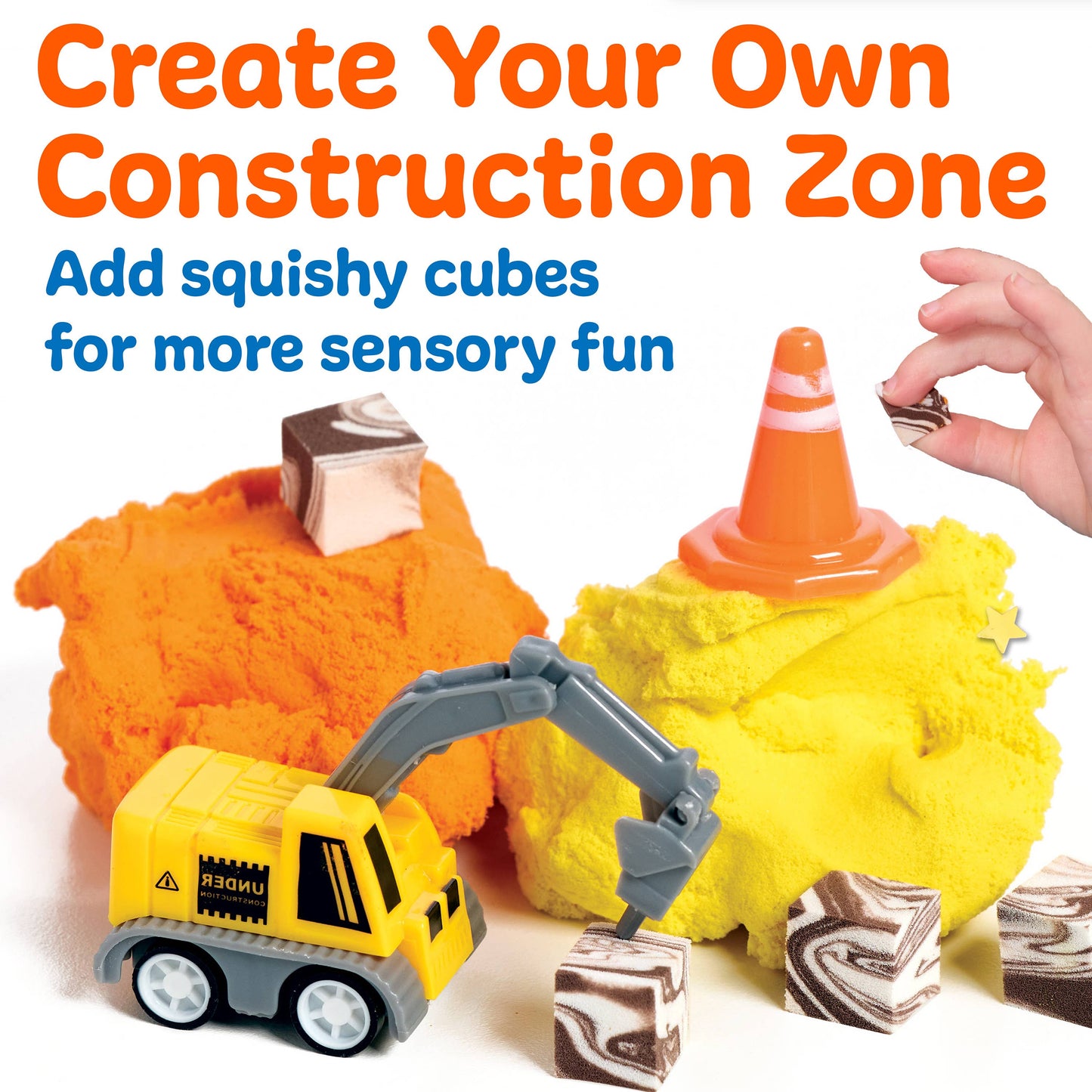 Construction Theme - Sensory Mini Play Kit Jar with Cloud Clay