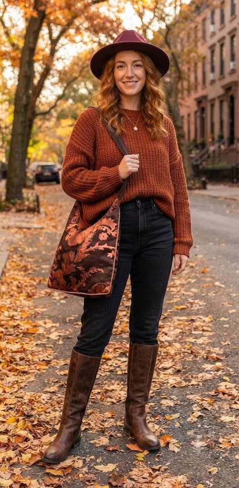 Fabric Copper Foil Hobo Zip Top Purse