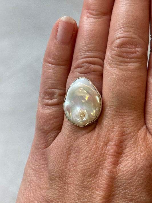 Blistered Pearl Ring | Adjustable