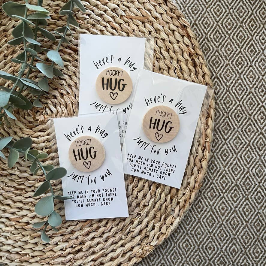 Pocket Hug - Wood Engraved Token