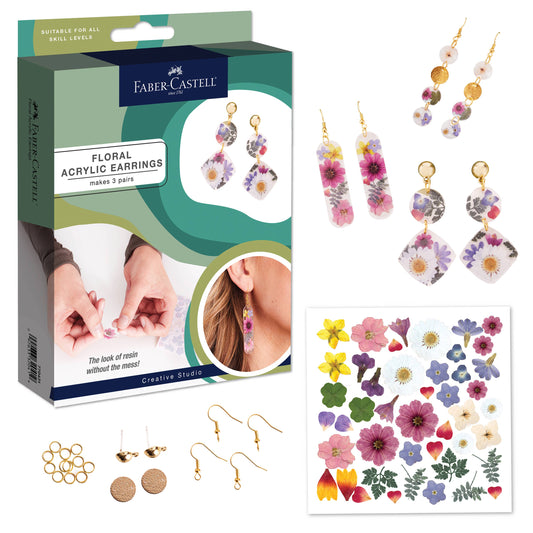 Pressed Floral Earrings - Adult/Kids Craft Kit Makes 3 Pairs