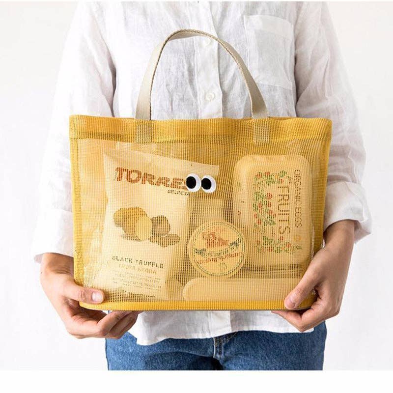 Cute Cartoon Mesh Hollow Out Stroage Bag