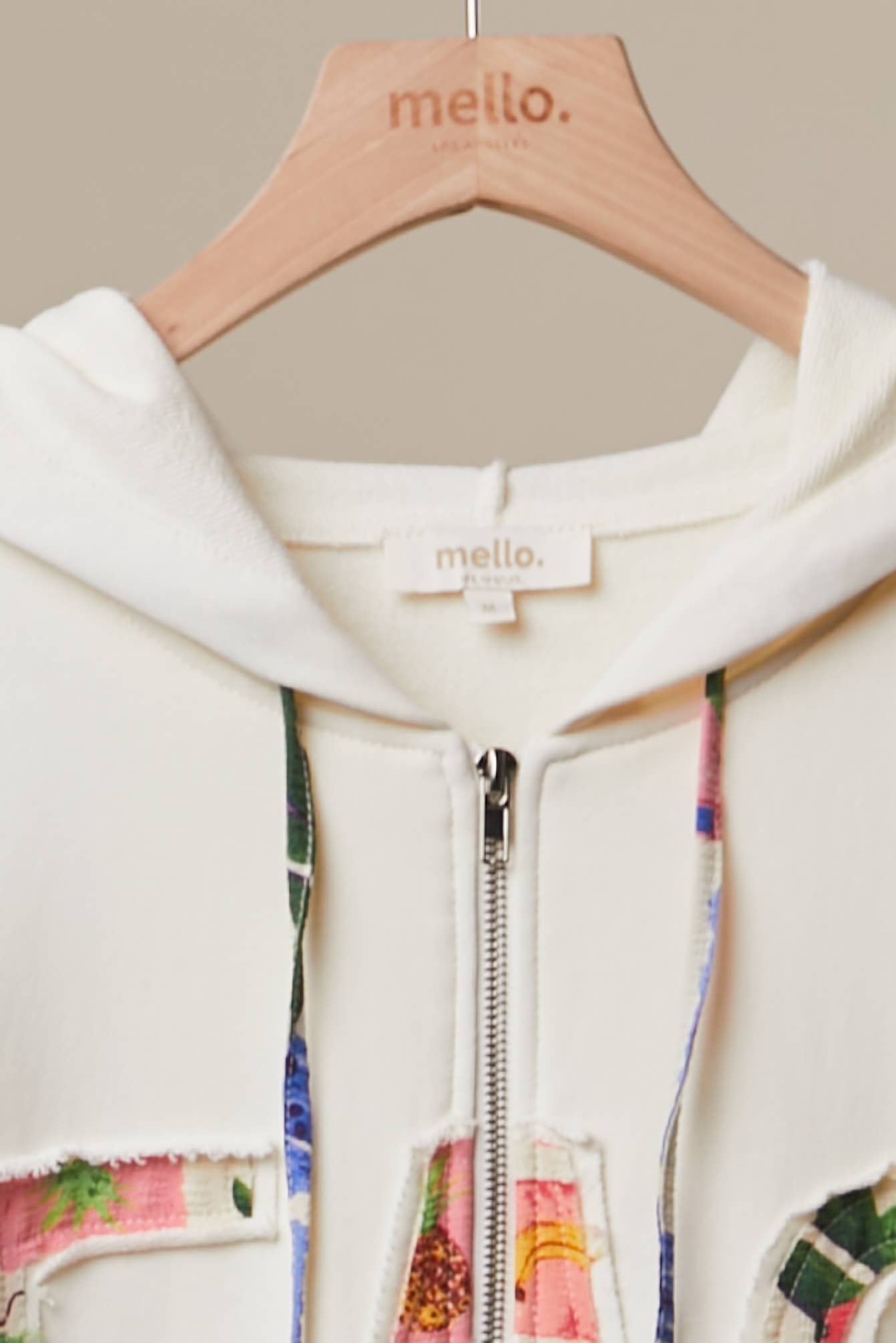 Flower Fabric Detail Hooded Sweatshirt