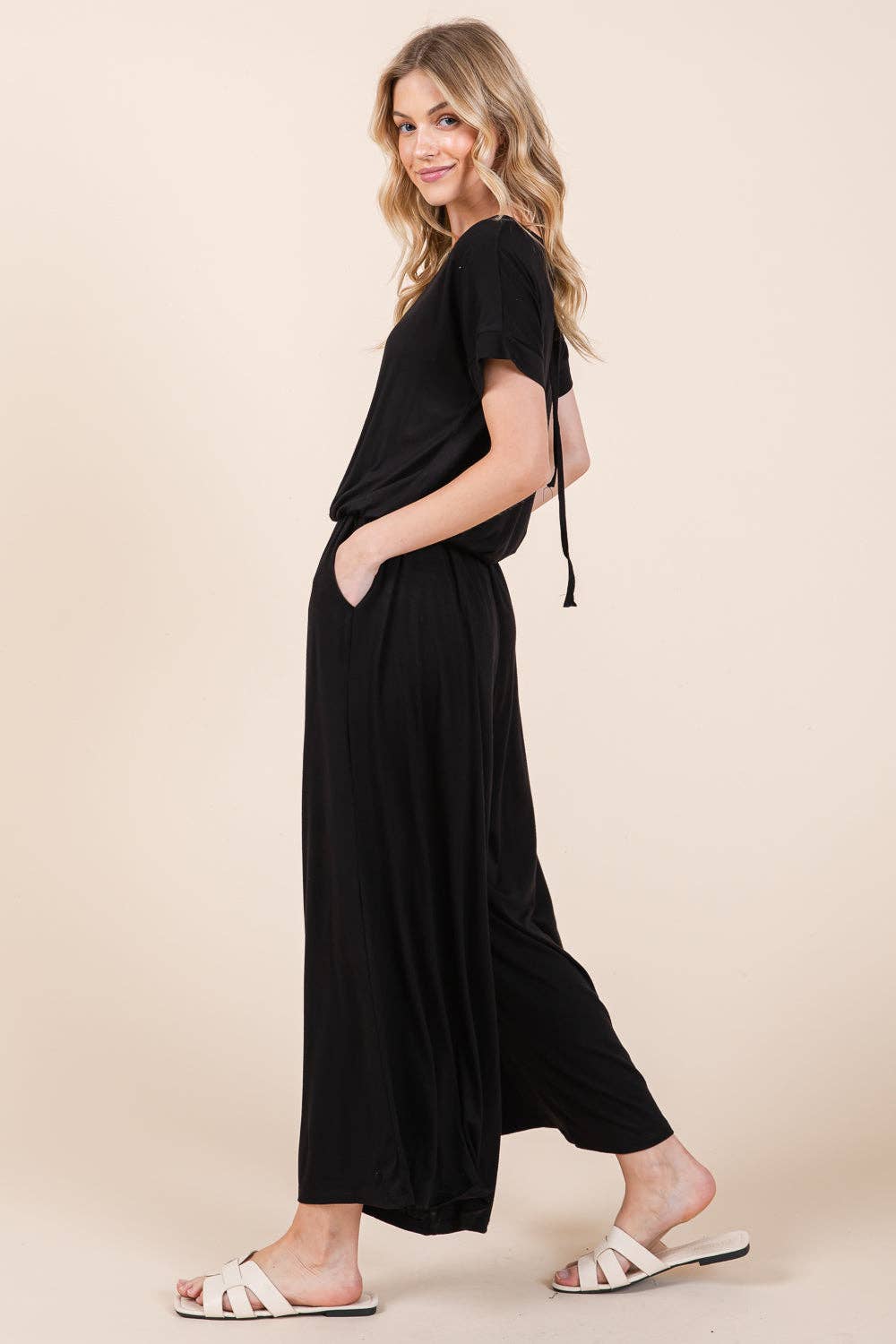 Wide Leg Jumpsuit with Side Pockets