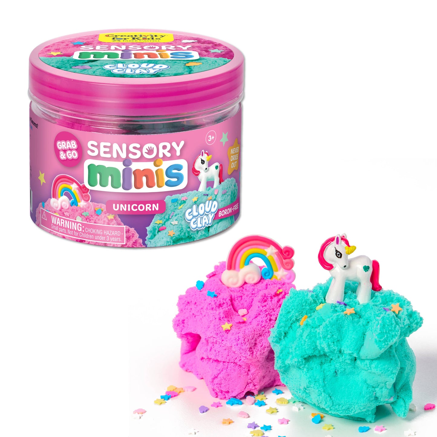 Unicorn Theme - Sensory Mini Play Kit Jar with Cloud Clay