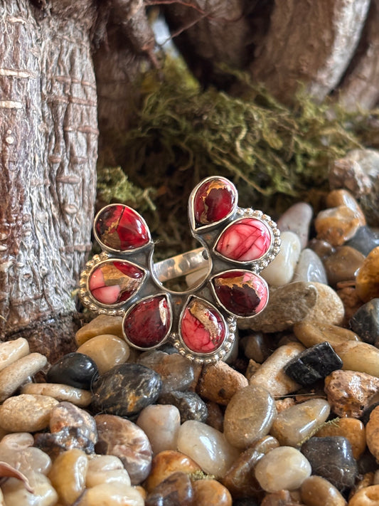 Rose Dahlia Naja Ring | Adjustable