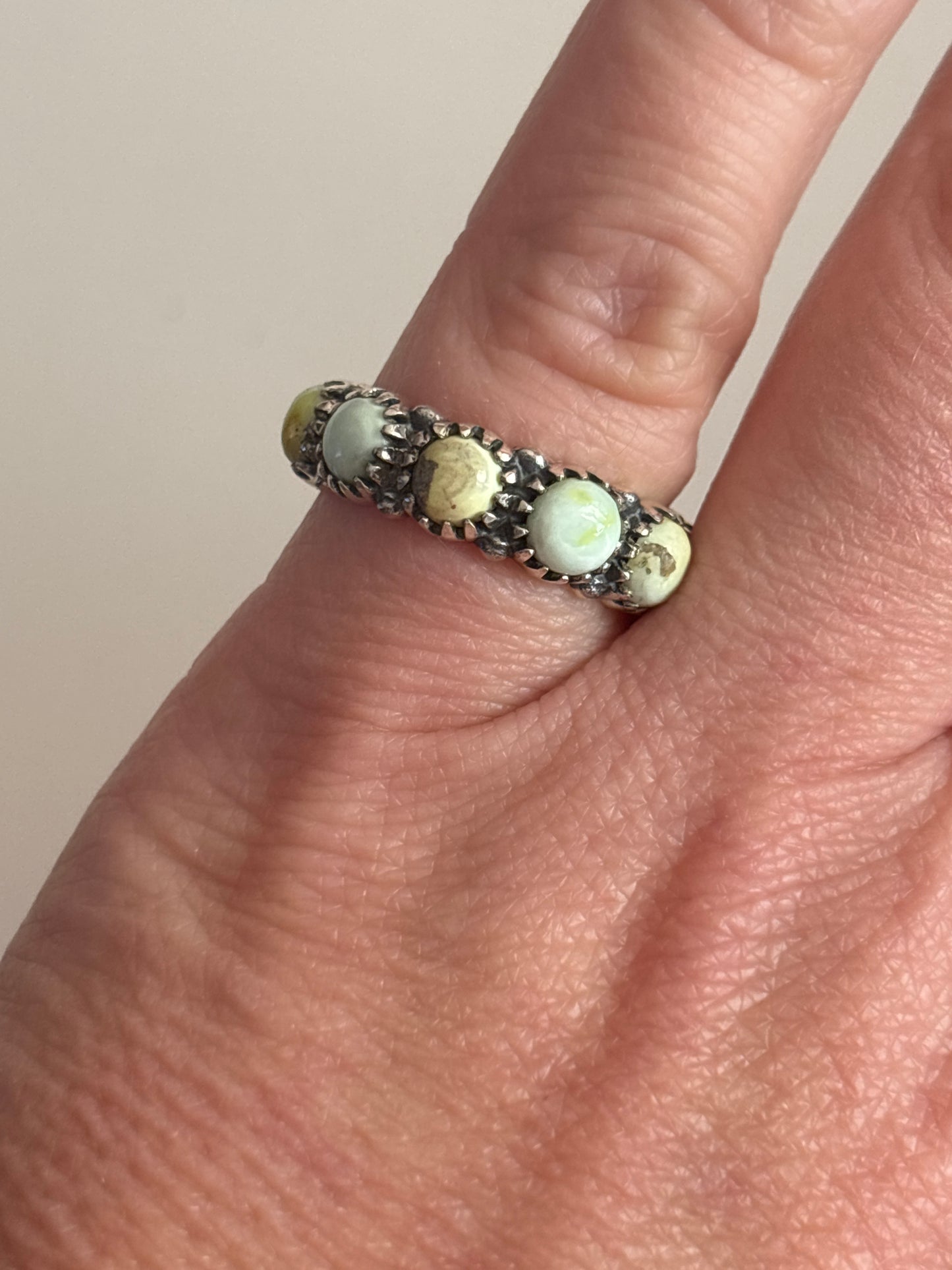 Palomino Variscite Eternity Band Ring