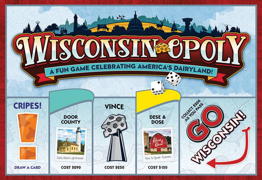 Wisconsin Opoly (state) Board Game