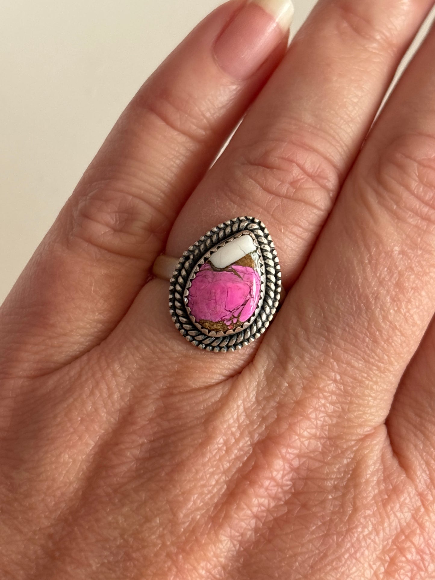 Cotton Candy Turquoise Ring | Adjustable