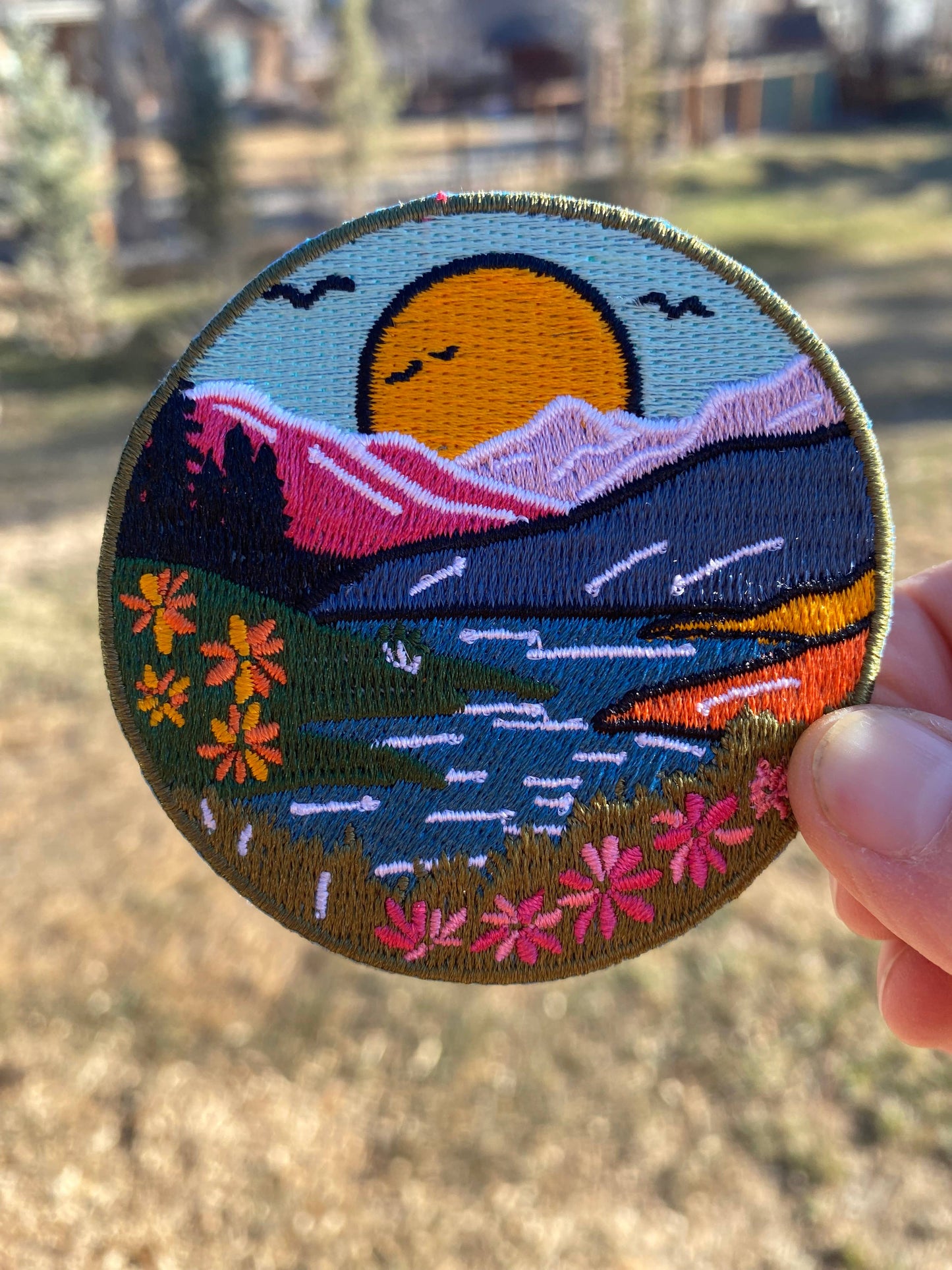 Patch Trucker Hat- River Mountain Wildflower- ADULT Size